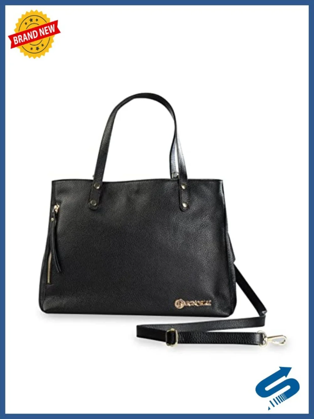 Genuine Leather Tote Bag for Women with Zipper Compartments Adjustable Strap